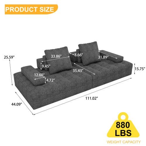 Gray Velvet Modular Sectional Sofa – Reconfigurable Living Room Couch - Image 6