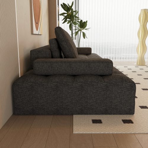 Gray Velvet Modular Sectional Sofa – Reconfigurable Living Room Couch - Image 3