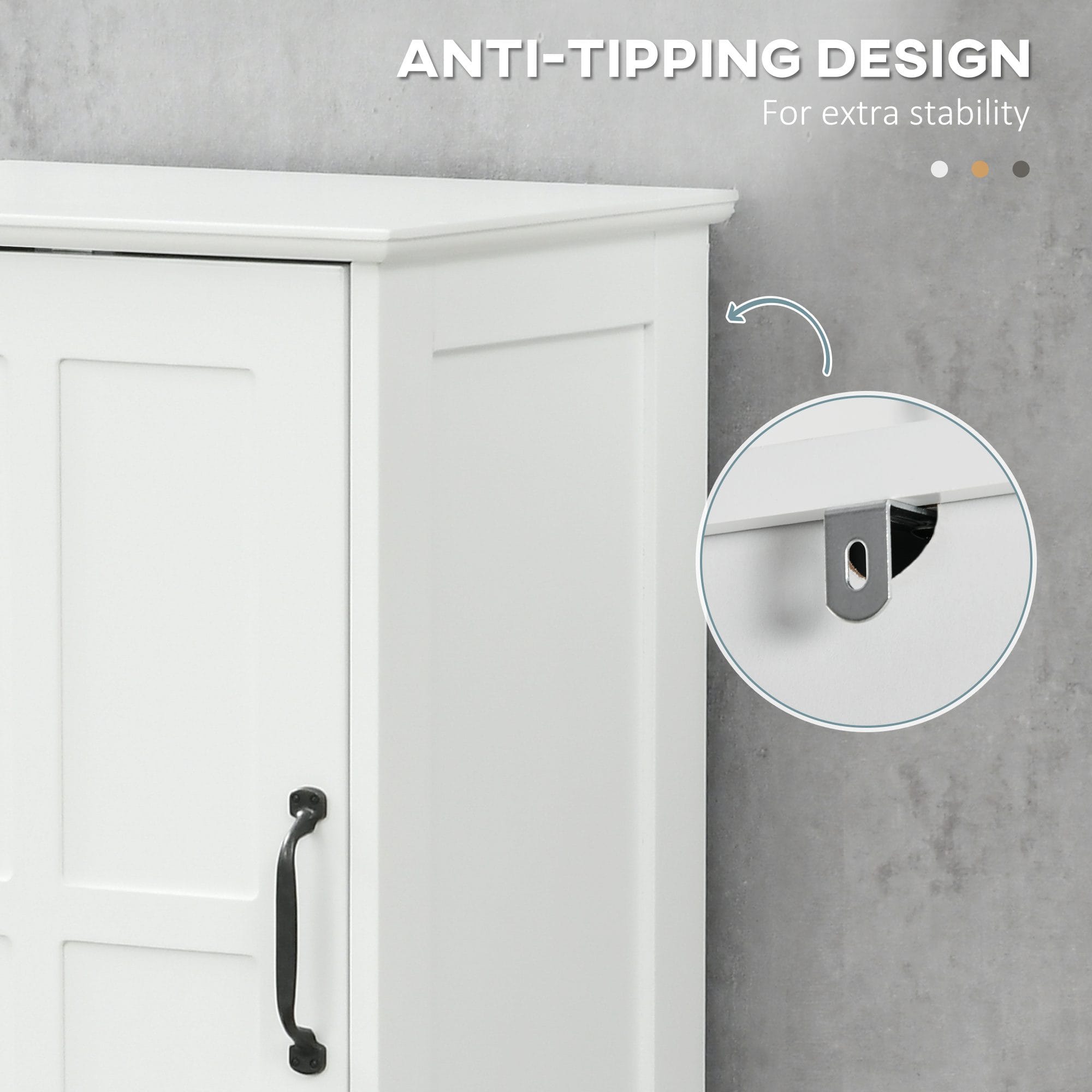 Tall White Bathroom Storage Cabinet – Slim Freestanding Floor Organizer - Image 7