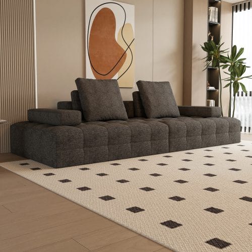 Gray Velvet Modular Sectional Sofa – Reconfigurable Living Room Couch - Image 8