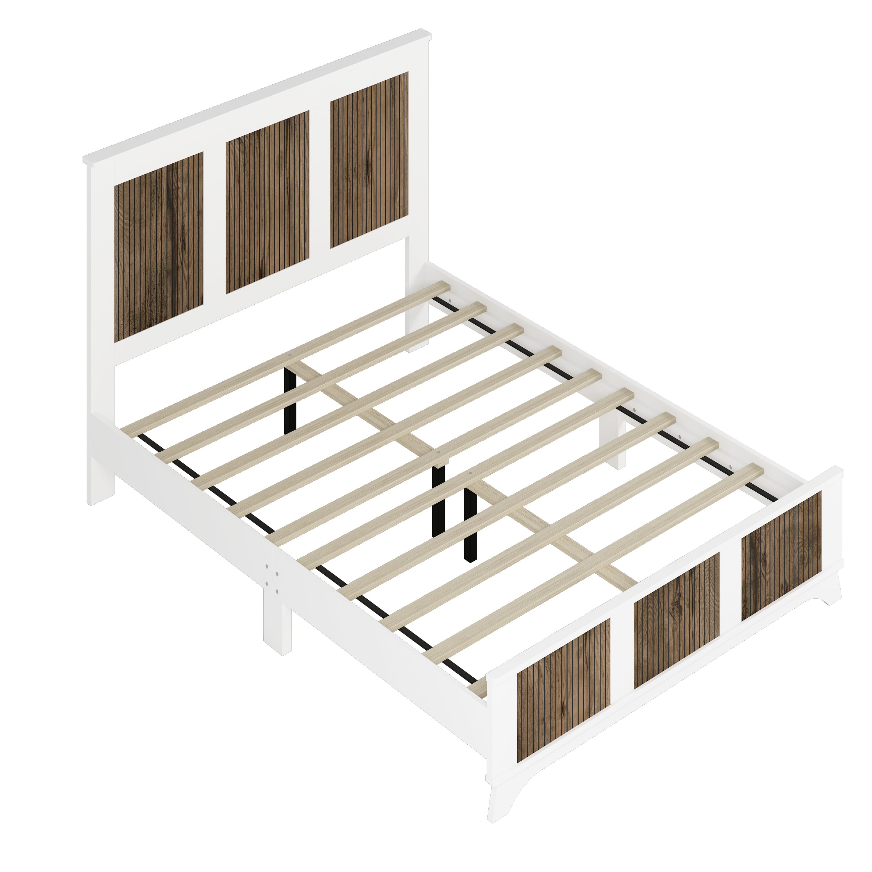 4-Piece Queen Farmhouse Bedroom Set – White Platform Bed, Nightstands & Dresser - Image 4