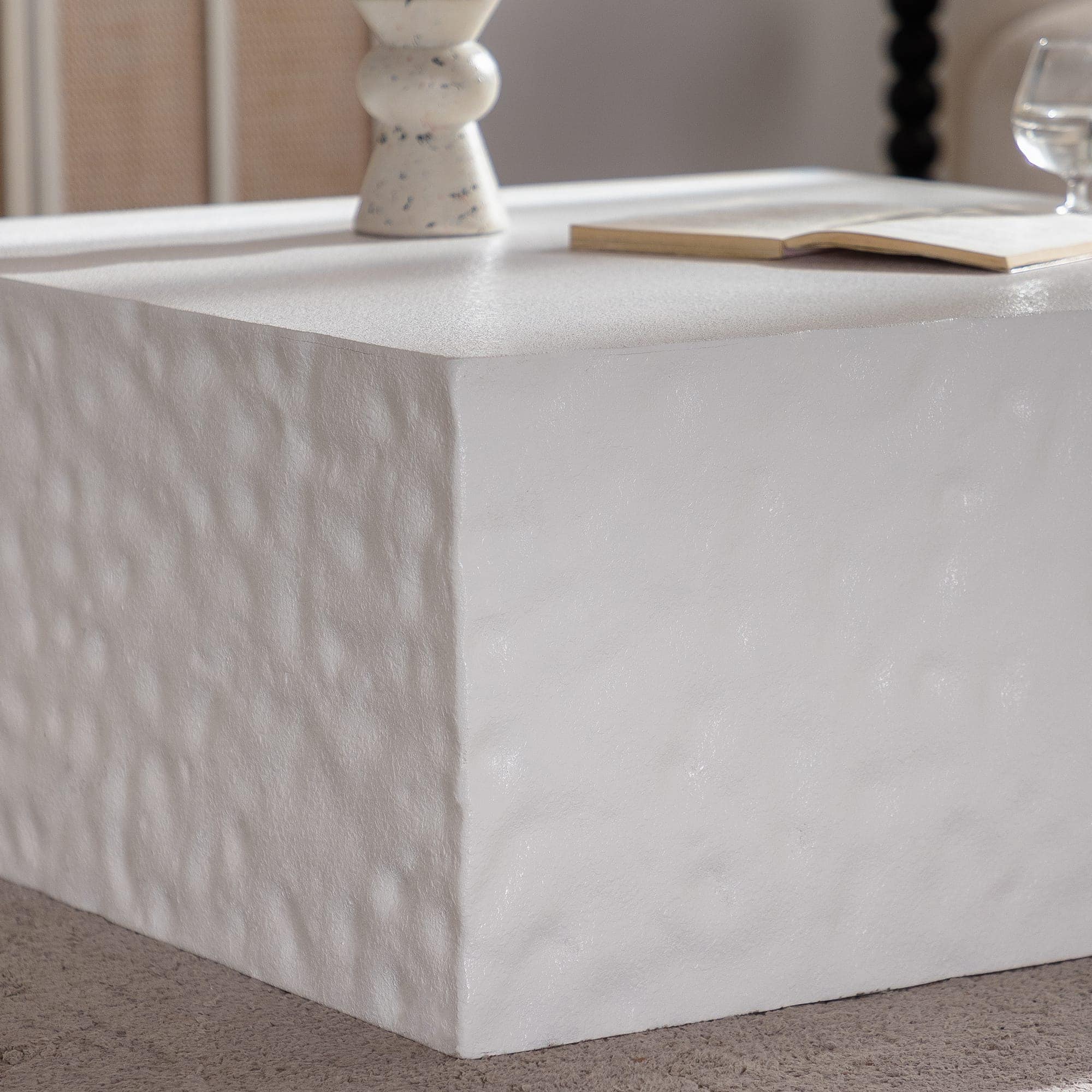 Cream White Square Coffee Table – No Assembly Required - Image 4