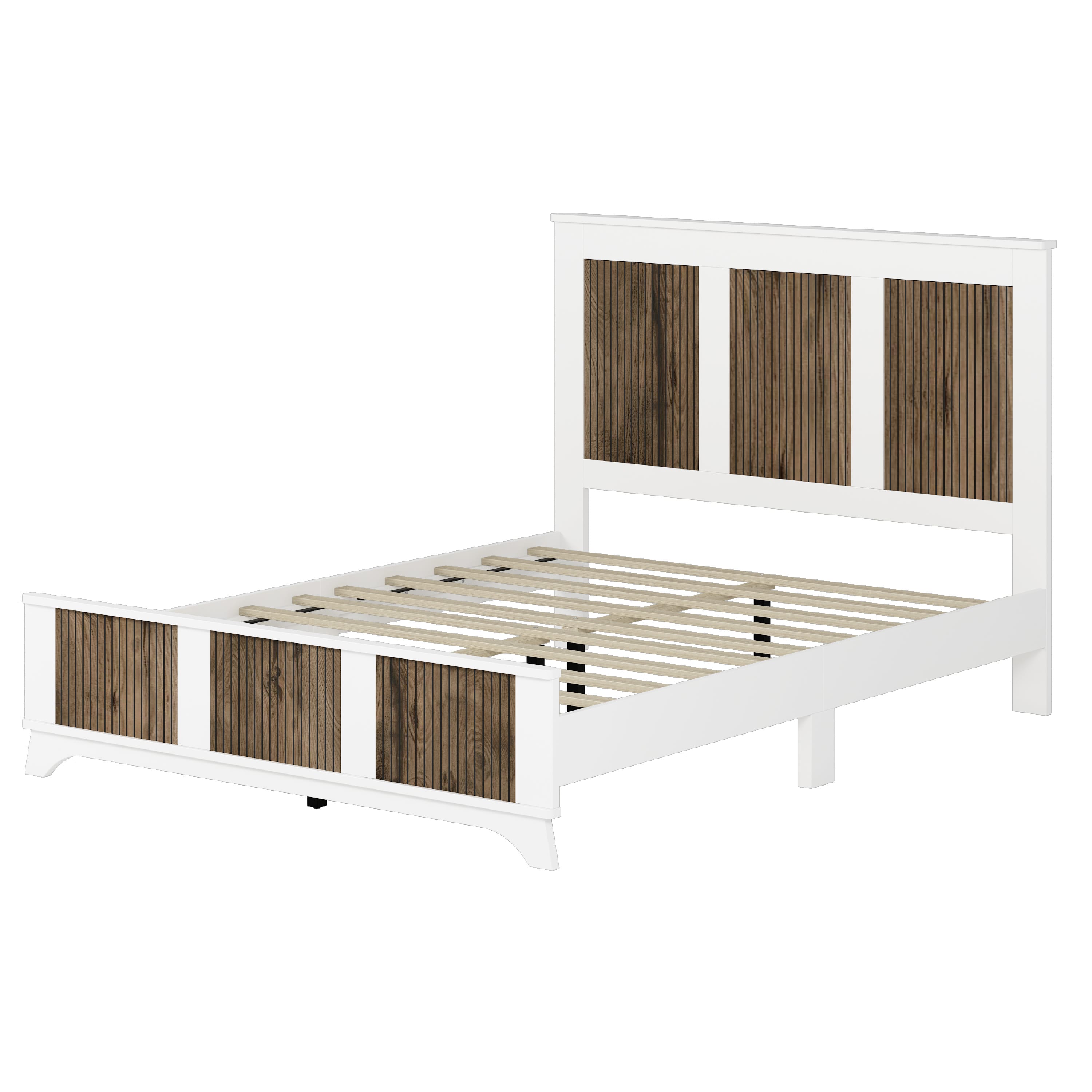 4-Piece Queen Farmhouse Bedroom Set – White Platform Bed, Nightstands & Dresser - Image 3